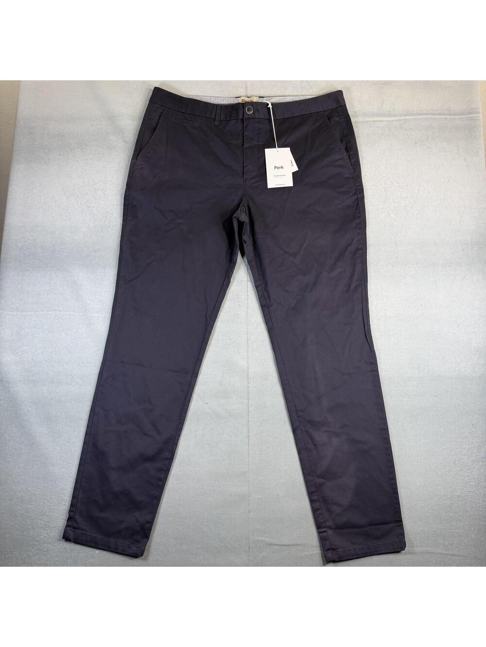 Perk Feel Good Chino Pants Mens 40x34 Navy Blue Slim Fit Stretch NWT